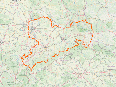 Landkarte mit Sachsen